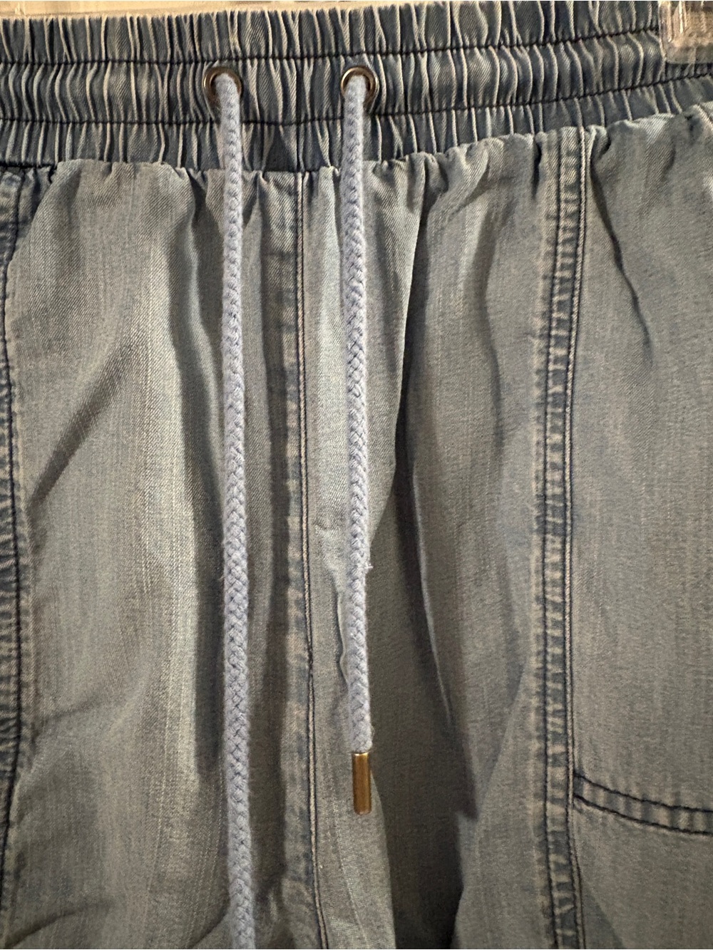 Universal Thread Light Blue Drawstring Denim Shorts - Picture 4 of 5